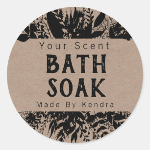 Rustic Kraft And Black Bath Bomb Salt Soak Classic Round Sticker