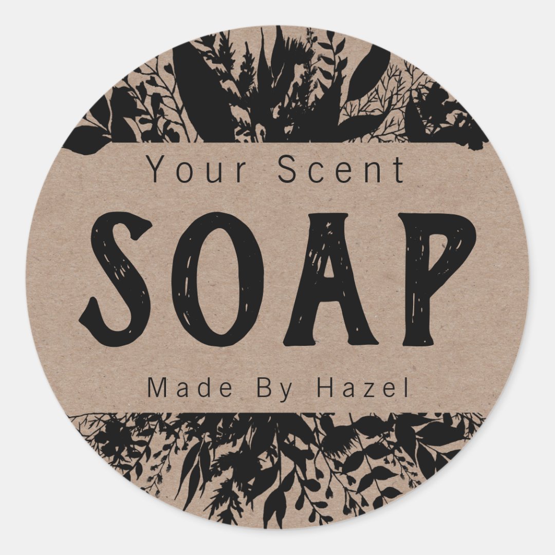 Rustic Kraft And Black Soap Labels | Zazzle