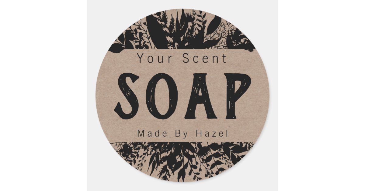 Rustic Kraft And Black Soap Labels | Zazzle