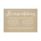 Rustic Kraft and Lace Wedding Accommodations