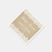 Rustic Kraft and Lace Wedding Bridal Shower Paper Napkins (Corner)