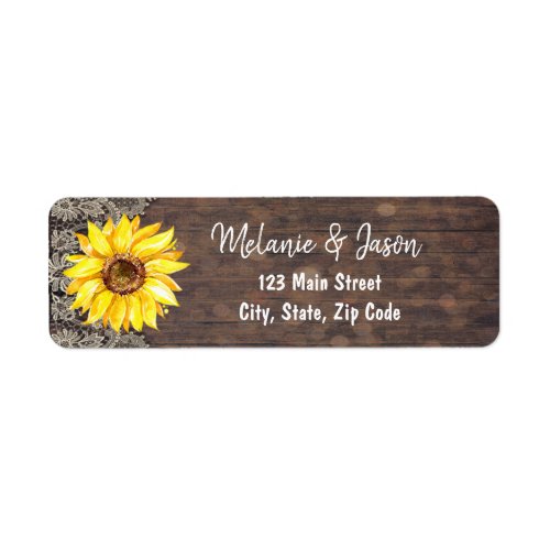 Rustic Kraft and Lace Wedding Return Address Label