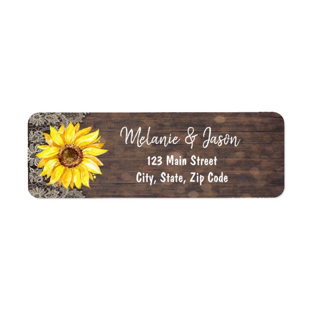 Rustic Kraft and Lace Wedding Return Address Label (Front)