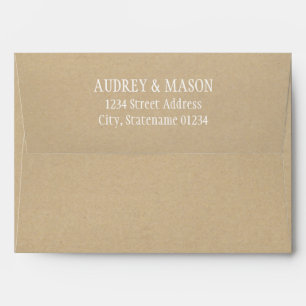 Rustic Kraft and White Wedding Envelope