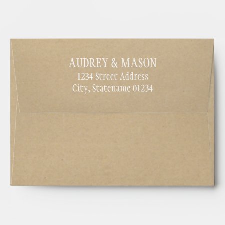 Rustic Kraft And White Wedding Return Address Envelope