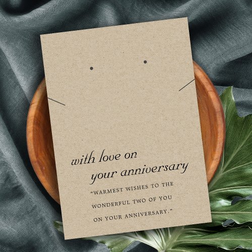 RUSTIC KRAFT ANNIVERSARY NECKLACE EARRING CARD