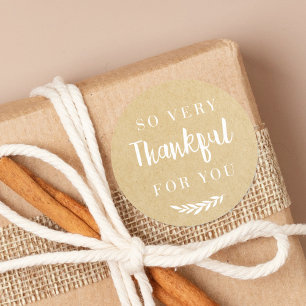 Rustic Kraft Autumn Fall Thanksgiving Gift Classic Round Sticker