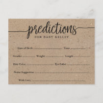 Rustic Kraft Baby Predictions Card