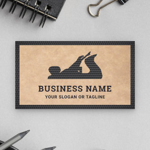 Rustic Kraft Black Hand Plane Handyman Carpenter Business Card