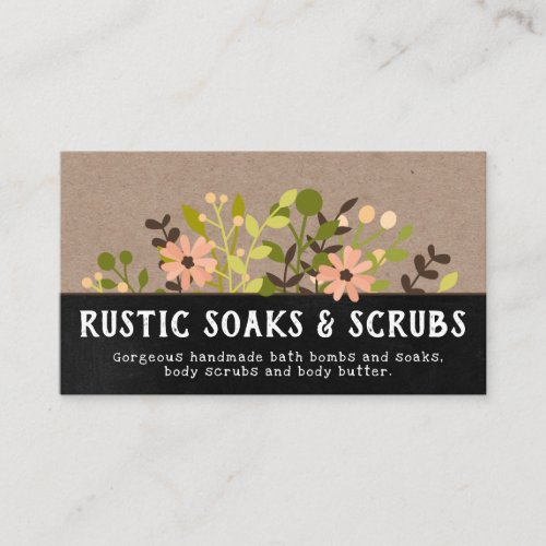 Rustic Kraft Body Butter Bath Bomb Soak Scrub Soap Business Card