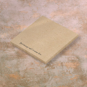 Rustic Kraft Boho Paper Style Personalized Post-it Notes