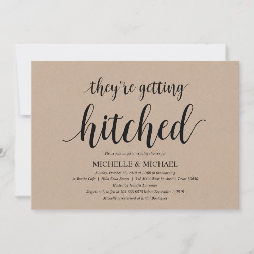 Rustic Kraft Bridal shower brunch Invites