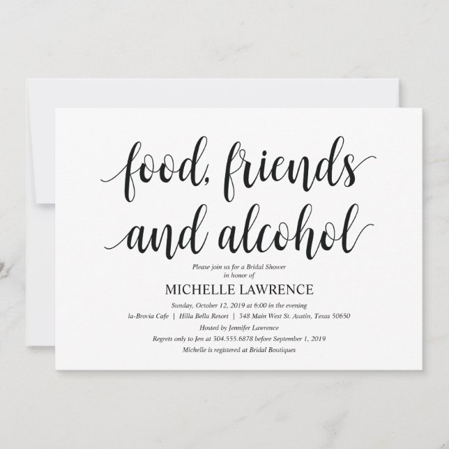 Rustic Kraft Bridal shower brunch Invites (Front)