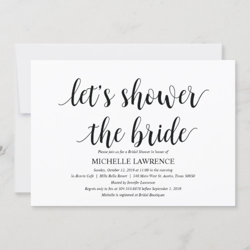 Rustic Kraft Bridal shower Invitation cards