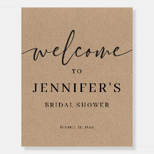 Rustic Kraft Bridal Shower Welcome Sign
