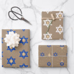 Rustic Kraft Bright Shining Star of David Hannukah Wrapping Paper Sheets<br><div class="desc">Kraft paper colored star of David wrapping paper.</div>
