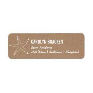 Rustic Kraft Brown Paper Starfish Label