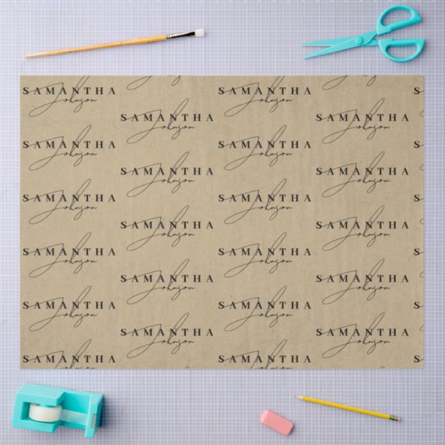 Rustic Kraft Brown Signature Script  Tissue Paper (Craft)