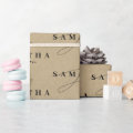 Rustic Kraft Brown Signature Script Wrapping Paper | Zazzle