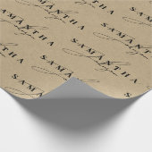 Rustic Kraft Brown Signature Script Wrapping Paper | Zazzle