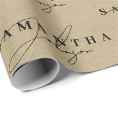 Rustic Kraft Brown Signature Script Wrapping Paper | Zazzle