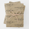 Rustic Kraft Brown Signature Script Wrapping Paper Sheets | Zazzle