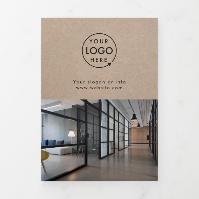 Rustic Kraft | Business Logo Tri-fold Brochure (Cover)