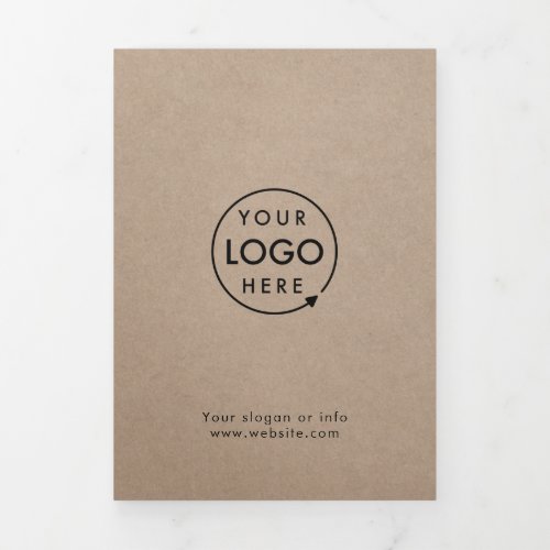 Rustic Kraft  Business Logo Trifold Brochure