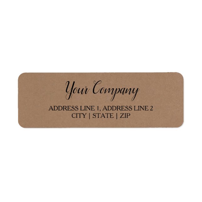 Rustic Kraft | Business Return Address Labels (Front)