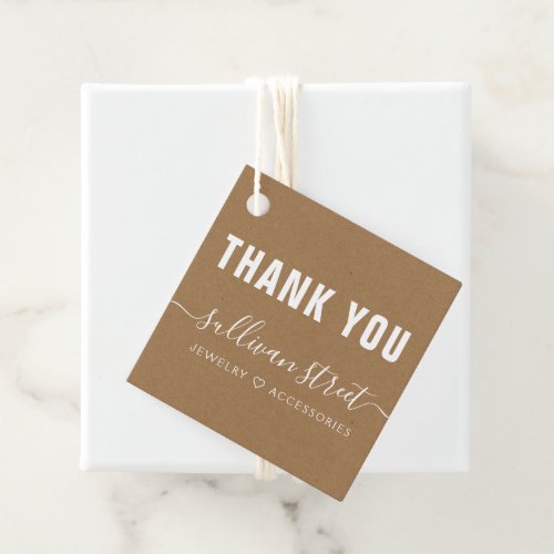 Rustic Kraft Business Thank You Tag