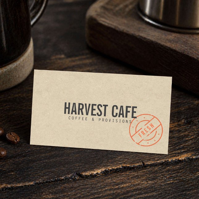 Rustic Kraft Cafe Coffee Shop Business Card (Creator Uploaded)