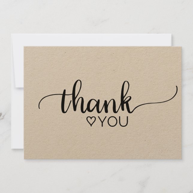Rustic Kraft Calligraphy Thank You (Front)