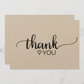 Rustic Kraft Calligraphy Thank You (Front/Back)
