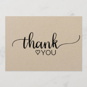 Rustic Kraft Calligraphy Thank You Card