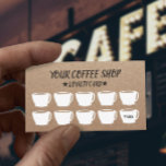 Rustic Kraft Coffee Cups Coffee Loyalty Cards at Zazzle