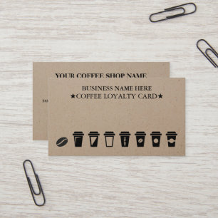 Rustic Kraft Coffee Shop Coffee Loyalty Cards