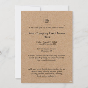 Rustic Kraft Corporate Event Branding Design Invitation