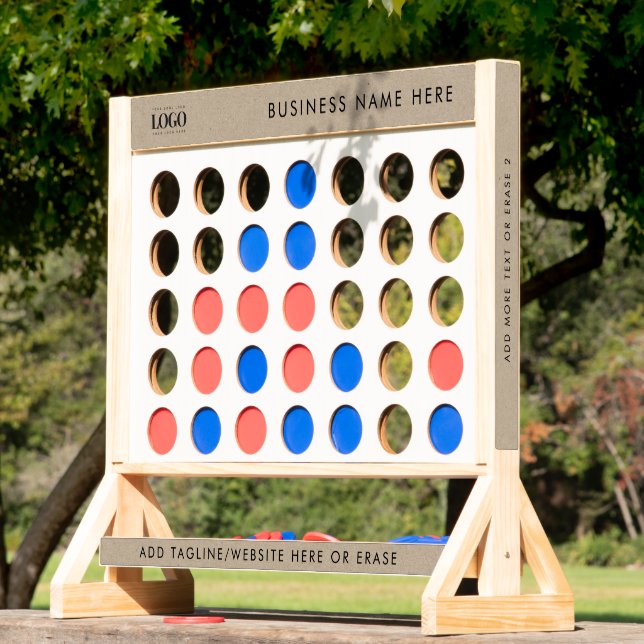 Rustic Kraft Custom Business Logo Name Party Game  Fast Four (Lawn)