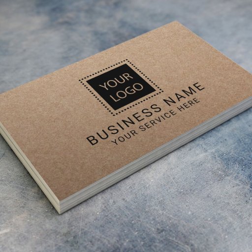 Customizable Rustic Kraft Custom Logo Minimalist Business Card