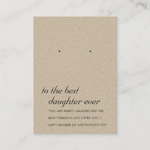 RUSTIC KRAFT DAUGHTER FRIEND EARRING DISPLAY CARD