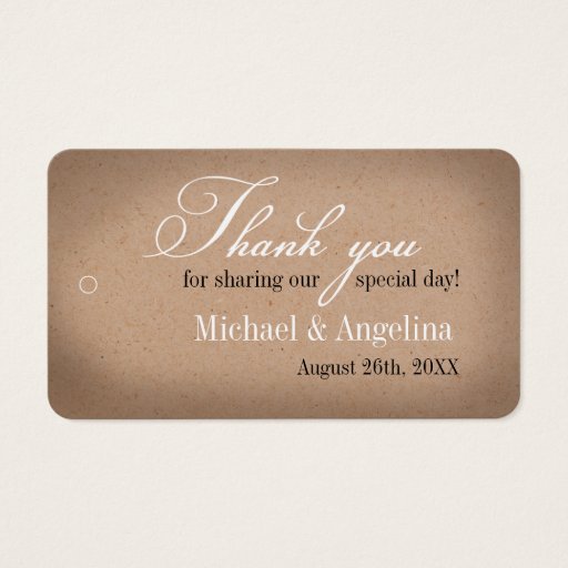 Customizable Rustic Kraft Design 100/pk DIY Wedding Favor Tags Business Cards