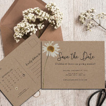 Rustic Kraft Dried Sunflower Wedding Save The Date