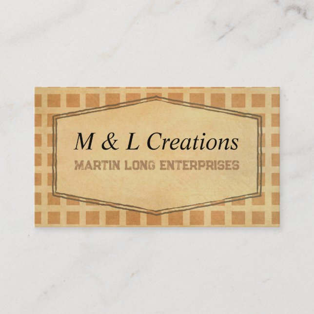 rustic Kraft earth tones patterned  Business Card (Front)