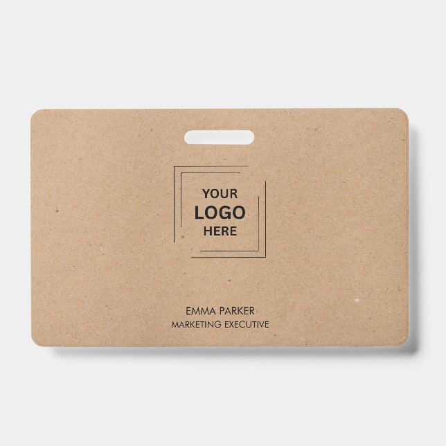Rustic Kraft Employee Identity Design Badge (Front)