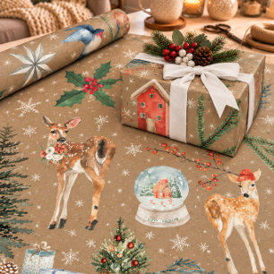 Rustic Kraft Everything Christmas XL Scale Wrapping Paper