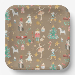 Rustic Kraft Everything Nutcracker Christmas Paper Plates