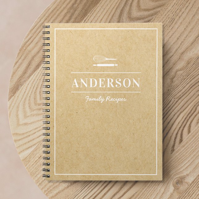 Rustic Kraft Family Name Recipe Notebook (Creator Uploaded)