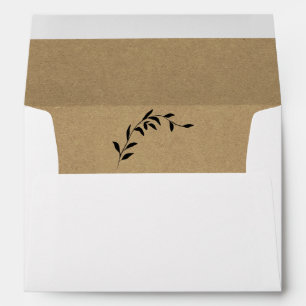 Rustic Kraft Floral Botanical Envelope