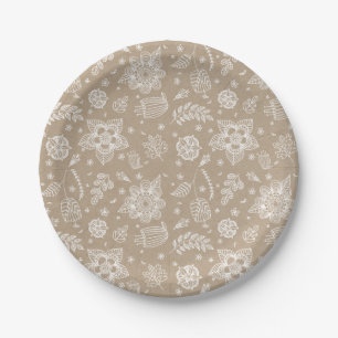 Rustic Kraft Floral Easter Paper Plate