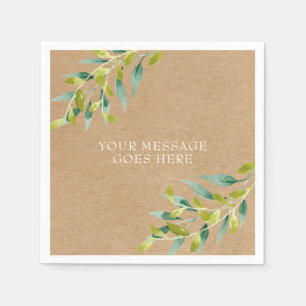 Rustic Kraft  Fresh Meadow Greenery Napkins